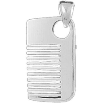 Hairdresser Comb Pendant Necklace Charm Bracelet in Yellow, White or Rose Gold 6388