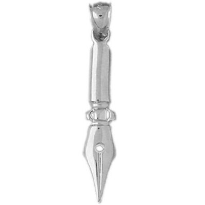 Pen Pendant Necklace Charm Bracelet in Yellow, White or Rose Gold 6410
