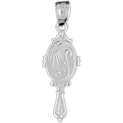 Mirror Hairdresser Pendant Necklace Charm Bracelet in Yellow, White or Rose Gold 6372