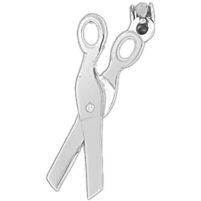 Hairdresser Scissors Pendant Necklace Charm Bracelet in Yellow, White or Rose Gold 6384