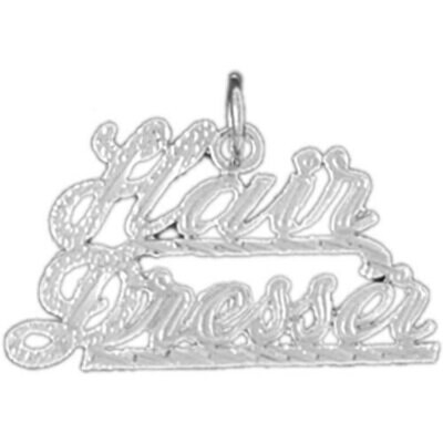 Hairdresser Pendant Necklace Charm Bracelet in Yellow, White or Rose Gold 6369