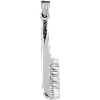 Hairdresser Comb Pendant Necklace Charm Bracelet in Yellow, White or Rose Gold 6391