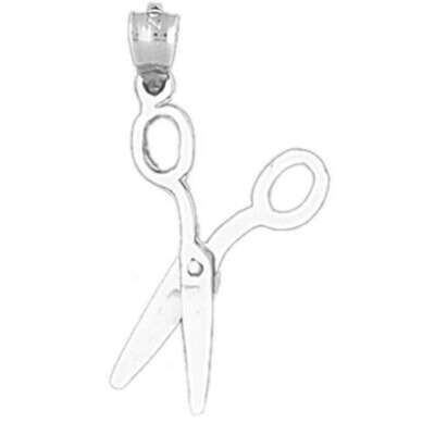 Hairdresser Scissors Pendant Necklace Charm Bracelet in Yellow, White or Rose Gold 6387