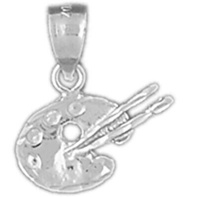 Painter Painting Pendant Necklace Charm Bracelet in Yellow, White or Rose Gold 6413