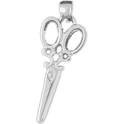 Hairdresser Scissors Pendant Necklace Charm Bracelet in Yellow, White or Rose Gold 6379