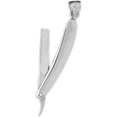 Hairdresser Razor Moveable Pendant Necklace Charm Bracelet in Yellow, White or Rose Gold 6401