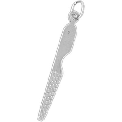Hairdresser Razor Pendant Necklace Charm Bracelet in Yellow, White or Rose Gold 6364