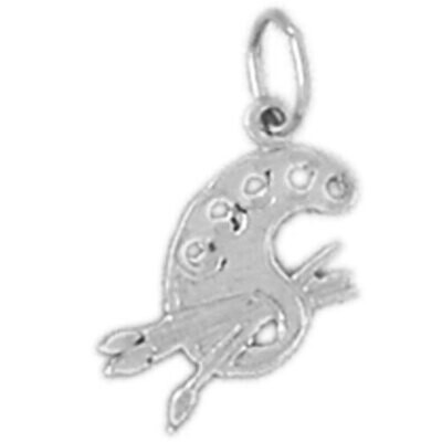 Painter Painting Pendant Necklace Charm Bracelet in Yellow, White or Rose Gold 6416