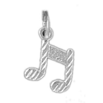 Musical Note Pendant Necklace Charm Bracelet in Yellow, White or Rose Gold 6280