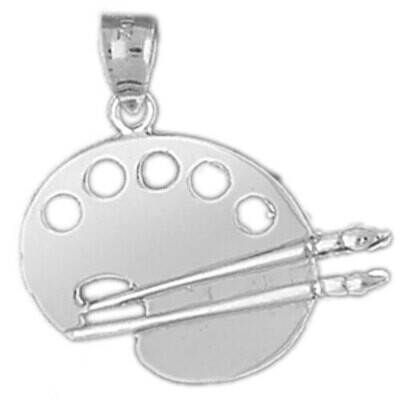 Painter Painting Pendant Necklace Charm Bracelet in Yellow, White or Rose Gold 6411