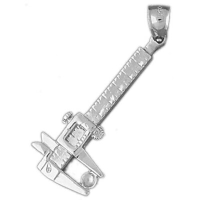 Ruler Pendant Necklace Charm Bracelet in Yellow, White or Rose Gold 6402