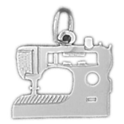 Sewing Machine Pendant Necklace Charm Bracelet in Yellow, White or Rose Gold 6426