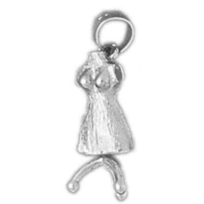 Dress Pendant Necklace Charm Bracelet in Yellow, White or Rose Gold 6421