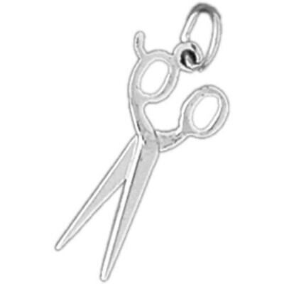 Hairdresser Scissors Pendant Necklace Charm Bracelet in Yellow, White or Rose Gold 6385