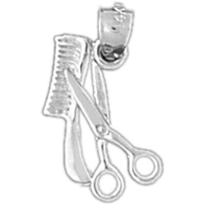 Hairdresser Scissors Pendant Necklace Charm Bracelet in Yellow, White or Rose Gold 6381