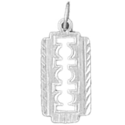 Hairdresser Razor Pendant Necklace Charm Bracelet in Yellow, White or Rose Gold 6396
