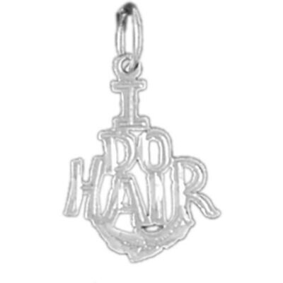 I Do Hair Hairdresser Pendant Necklace Charm Bracelet in Yellow, White or Rose Gold 6368