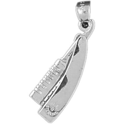 Hairdresser Razor Moveable Pendant Necklace Charm Bracelet in Yellow, White or Rose Gold 6400