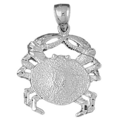 Crab Pendant Necklace Charm Bracelet in Yellow, White or Rose Gold 739