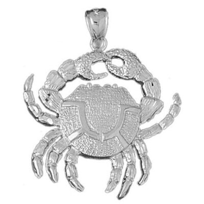 Crab Pendant Necklace Charm Bracelet in Yellow, White or Rose Gold 734