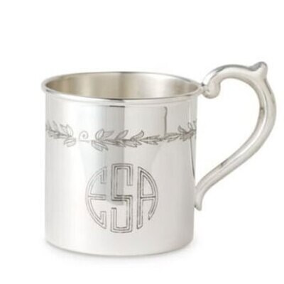 Cunill America Floral Sterling Baby Cup - H: 2 1/8 Inch x Dia: 2 3/8 Inch - Sterling Silver, MPN: 2…