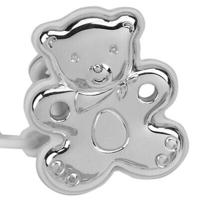 Cunill America Teddy Bear Pacifier Clip - Sterling Silver, MPN: 900123