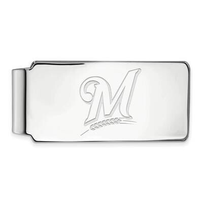 MLB Milwaukee Brewers Money Clip Sterling Silver Rhodium-plated SS032BRE, MPN: SS032BRE, 1911011495…