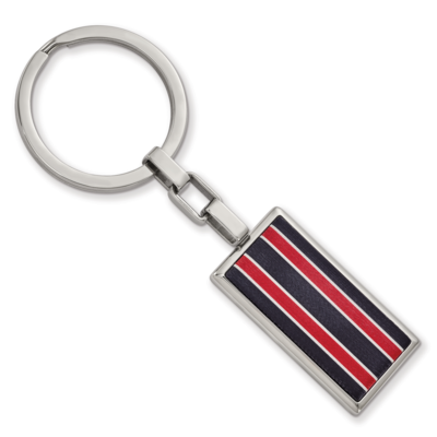 Black and Red Fiber Glass Key Chain Stainless Steel Polished SRK165 by Chisel, MPN: SRK165, 1911010…