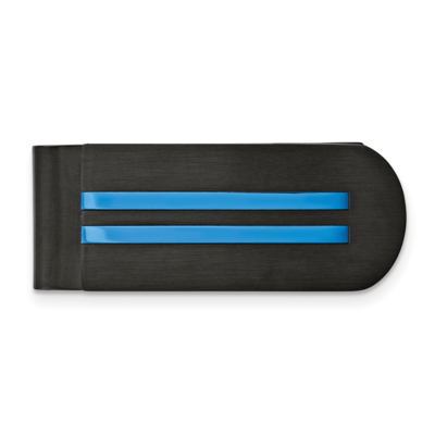 Black/Blue IP-plated Money Clip Stainless Steel Brushed and Polished SRM195 by Chisel, MPN: SRM195,…