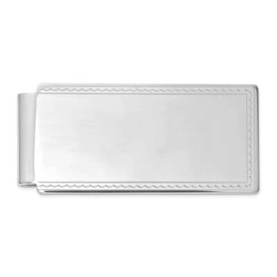 Kelly Waters Hinged Engravable Rope Edge Money Clip Rhodium-plated KW746, MPN: KW746,