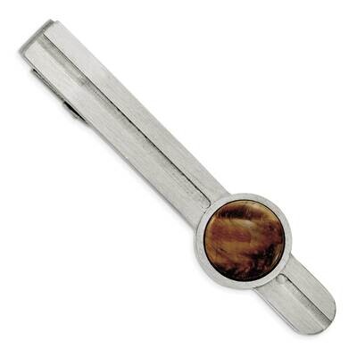 Tiger&#39;s Eye Tie Bar Stainless Steel Brushed SRT122, MPN: SRT122, 883957752761
