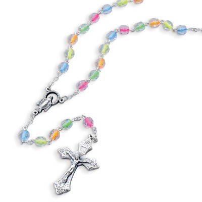 Children&#39;s Neon Color Bead Rosary Necklace GM17986, MPN: GM17986,