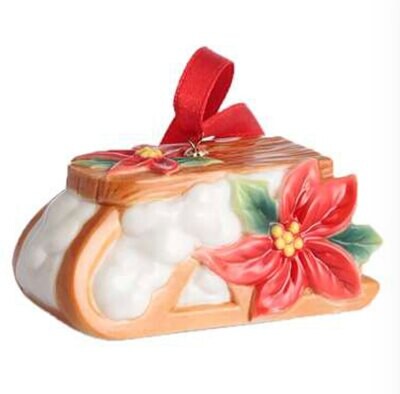 Franz Porcelain Holiday Greetings Christmas Sleigh Ornament FZ02773, MPN: FZ02773,