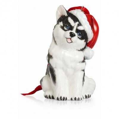 Franz Porcelain Holiday Classic Husky Dog Ornament FZ02380, MPN: FZ02380,