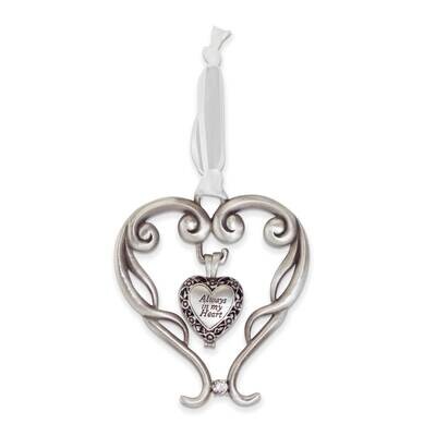 Always In My Heart Ash Enamel Heart Locket Ornament Silver-tone GM21183, MPN: GM21183, 785525291798