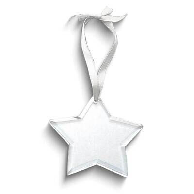 Star Shaped Glass Ornament with White Ribbon GM24012, MPN: GM24012, 47105199932