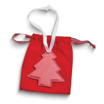 Christmas Tree Shaped Glass Ornament with White Ribbon GM24013, MPN: GM24013, 47105199949