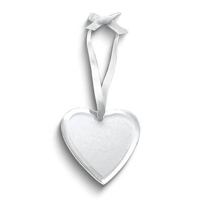 Heart Shaped Glass Ornament with White Ribbon GM24011, MPN: GM24011, 47105199925
