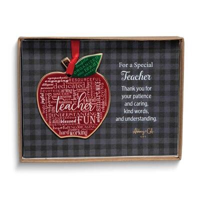 Teacher Apple Ornament Gift Boxed with Card GM24270, MPN: GM24270, 785525304474