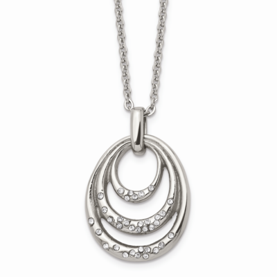 CZ Stone Stone Necklace Stainless Steel SRN1622-20 by Chisel, MPN: SRN1622-20, 883957560373