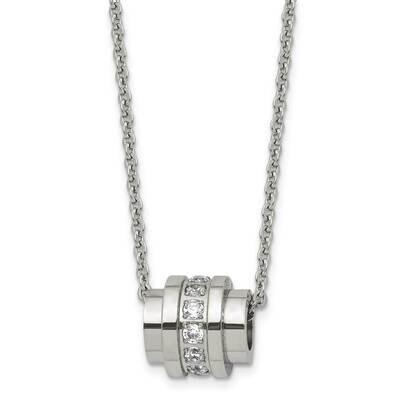 CZ Stone Stone Pendant Necklace Stainless Steel SRN928-20 by Chisel, MPN: SRN928-20, 191101019982