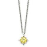 Yellow CZ Stone Stone Pendant 18 Inch Necklace Stainless Steel SRN1021-18 by Chisel, MPN: SRN1021-1…