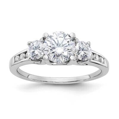 1.50ct. Three Stone with Side Stones G H I True Light Moissanite Ring 14k White Gold DB21958MT, MPN…