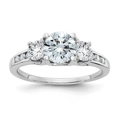 1.50ct. Three Stone with Side Stones D E F Pure Light Moissanite Ring 14k White Gold DB21958MP, MPN…