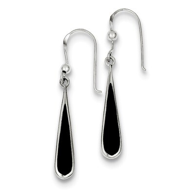 Black Stone Earrings Sterling Silver QE2738, MPN: QE2738, 883957924489