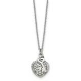 CZ Stone Stone Heart Lock and Key Pendant Necklace Stainless Steel SRN1332-18 by Chisel, MPN: SRN13…