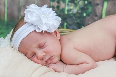 White Pearl Flower Headband Baby Pearl Flower Headband Baby Headband Photo Prop Baby White Headband Flower Girl Headband Baptism 985