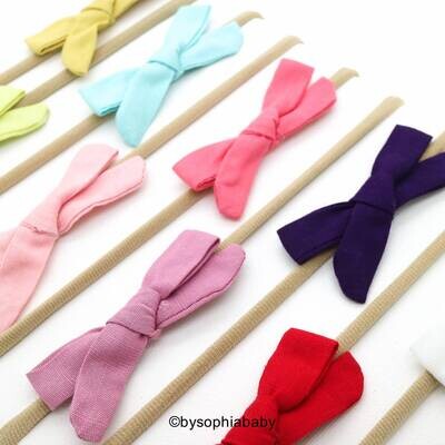 Baby Linen Small Bows Linen School Girl Bow Baby Bow Headband Newborn Baby Bows Baby Nylon Headband Linen Girls Bows 1920