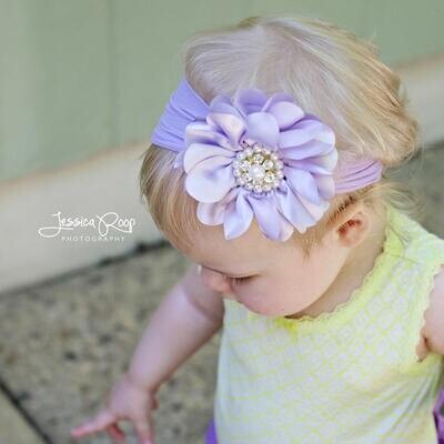 Baby Headband Headwrap Lilac Lavender Flower Headband Baby Lavender Headband Lilac Baby Girl Headband Baby Bow Big Flower Headband 827