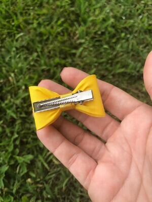 Baby Yllow Bow Newborn Baby Bow Yellow Baby Hair Bow Small Baby Bow Hair Clip Flower Girl Baby Small Hair Bow Yellow Baby Bow 1484